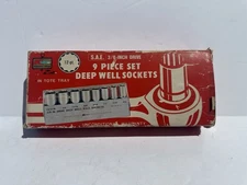 Kmart 9-piece S.A.E. 3/8-inch drive deep well socket set,