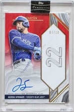 George Springer Autographed Card 07/10 Blue Jays Rare Limited Edition