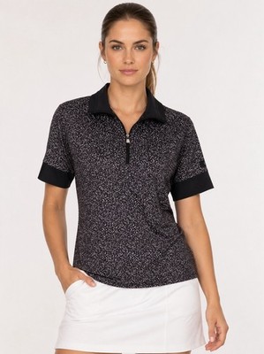 Foray Golf Shirt One Size Breathable Vented Top Easy Dry Black White Made in USA