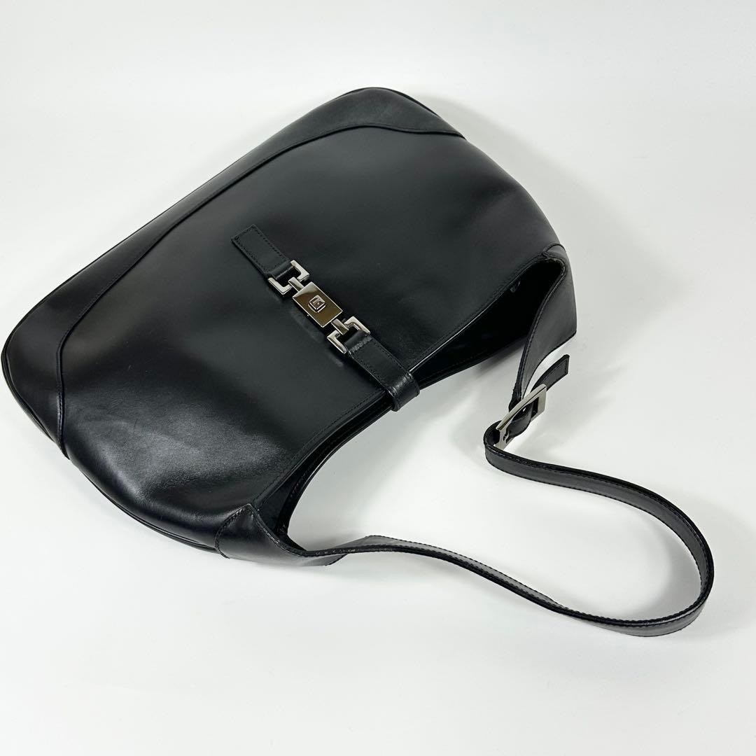 Borsa a mano Gucci Jackie monospalla in pelle nera grande rara