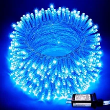 JMEXSUSS 66ft 200 LED Blue String Lights Indoor Outdoor 8 Modes Waterproof