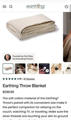 Earthing Throw Blanket Kit Grounding Blanket by Earthing, Clint Ober Product