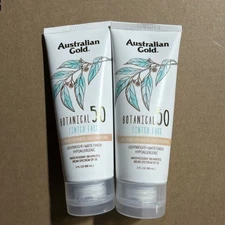(2 PACK) Australian Gold Botanical Tinted Face Sunscreen FAIR TO LIGHT 3oz