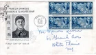 1942 #906 CHINA WWII BLOCK OF 4 ON FDC W/ ART CRAFT CACHET