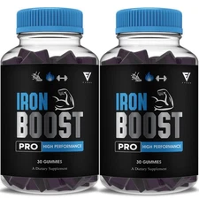 (2 Pack) Iron Boost Pro Performance Gummies, IronBoost Pro (2 Month Formula)