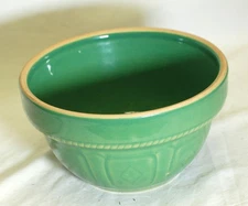 Over and Back Yellow Ware Green Mixing Bowl