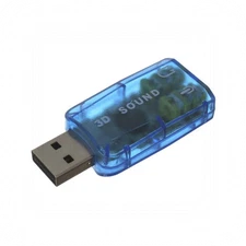 USB External Sound Card Stereo 3D Audio Adapter 3.5mm Aux Output & Mic Input