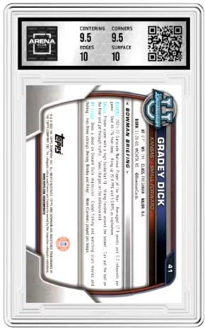 2022-23 Bowman U Chrome Gradey Dick #41 Purple Shimmer Refractor Arena Club 10 - Picture 2 of 2