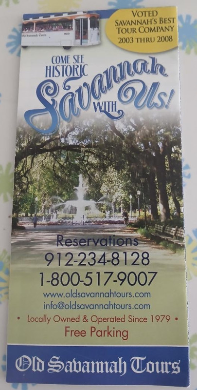 Come See Historic Savannah with Us! Fold Out w/Map Full Color Brochure 2008