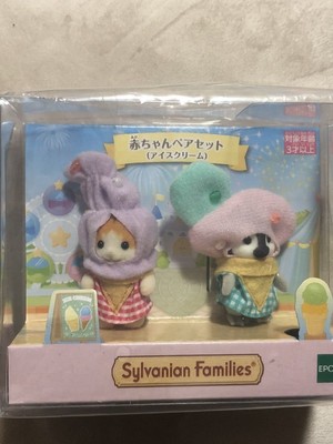 Sylvanian Families Baby Pair Set Ice Cream, Maple Cat Baby, Penguin Baby