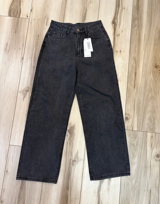 DAZY High Rise Straight Jeans Women s Black Charcoal Wash 5-Pocket Size L