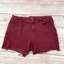Old Navy Boyfriend Maroon Denim Jean Cutoff Shorts Women's Size 8
