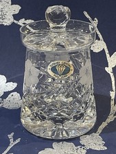 Tutbury Lead Crystal Preserve Jam Jar & Lid. Tiniest Niggle Inside Lid. H 13cms