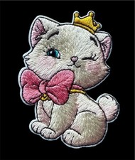Cat Embroidery iron on Patch 2 1/2 x 2 inch