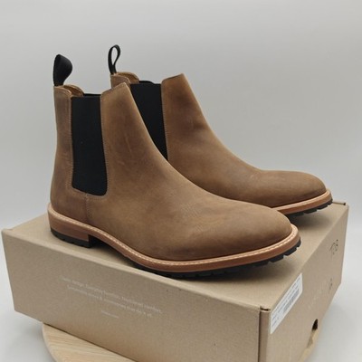 Nisolo Marco Everyday Chelsea Boots Mens Size 12 Brown Leather Ankle Pull On New