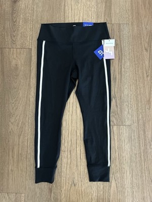 NEW NWT Women's High-Rise Black White Piped 7/8 Leggings JoyLab L Large
