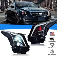 Full LED Headlights For Cadillac ATS 2013-2019 Front Lamps W/Animation Devil Eye