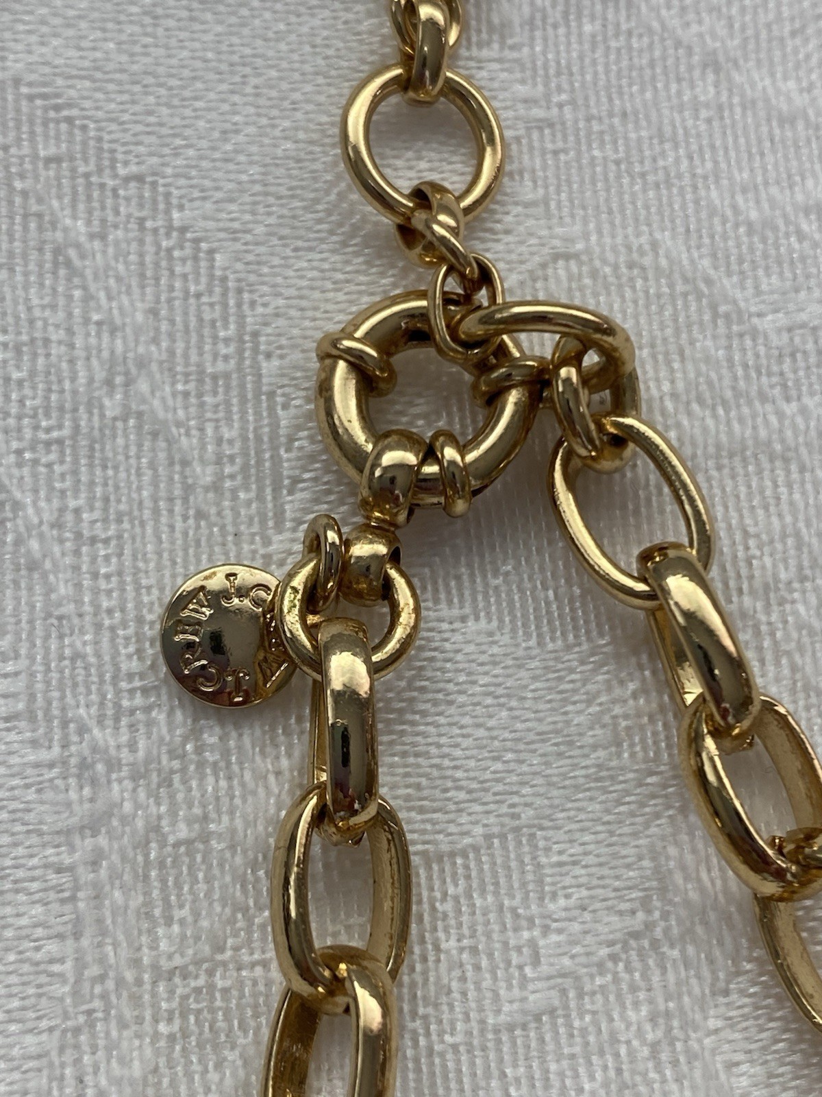 J Crew Nautical Theme Statement Necklace Gold/ Na… - image 3