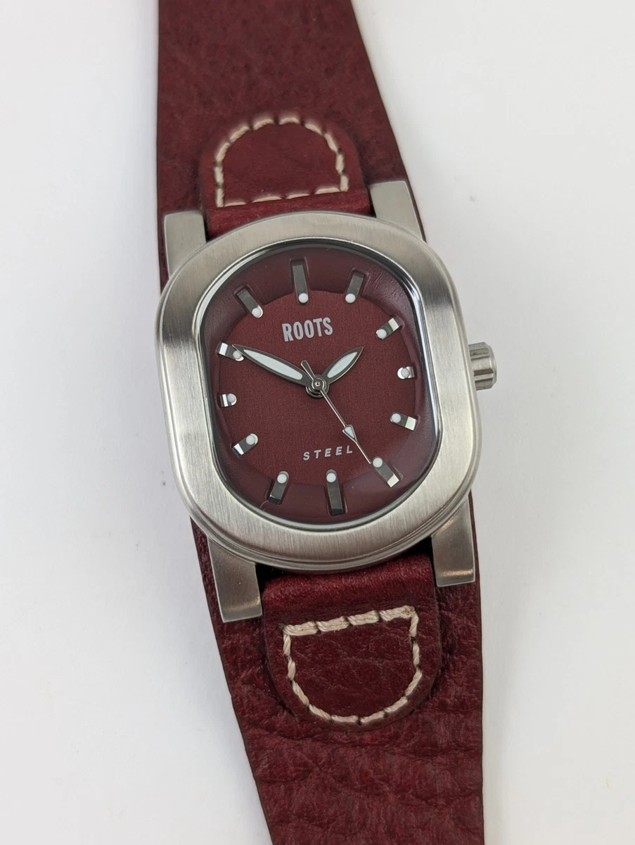 Roots Canada Brand ladies silver tone brown leather watch NEW BATTERY ROOTS WATCH CANADA FITS UP TO 9 main image 4