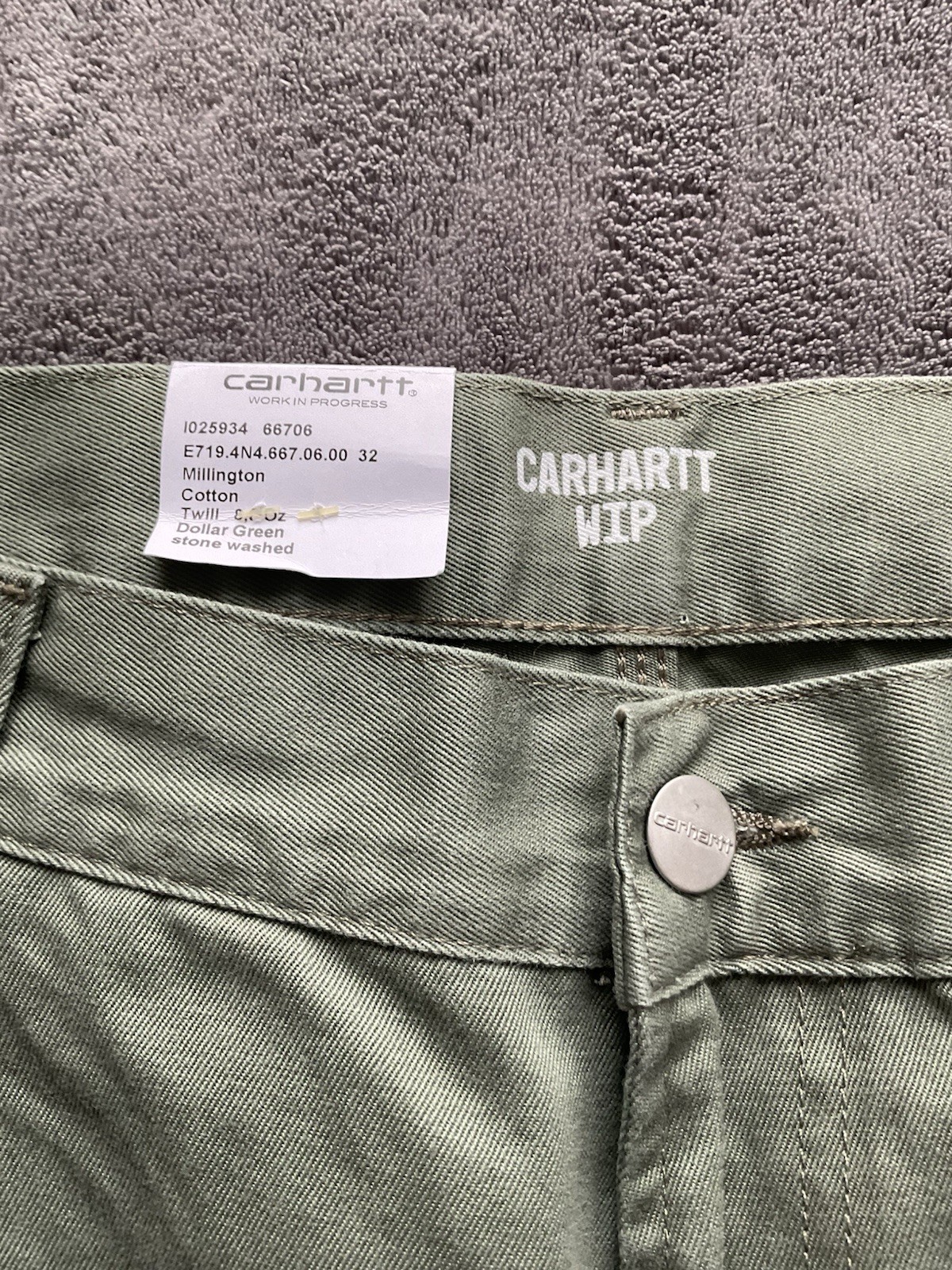 Carhartt WIP Abbott Pants Men’s Size 32 Cotton Twill Dollar Green NWT NEW image 3