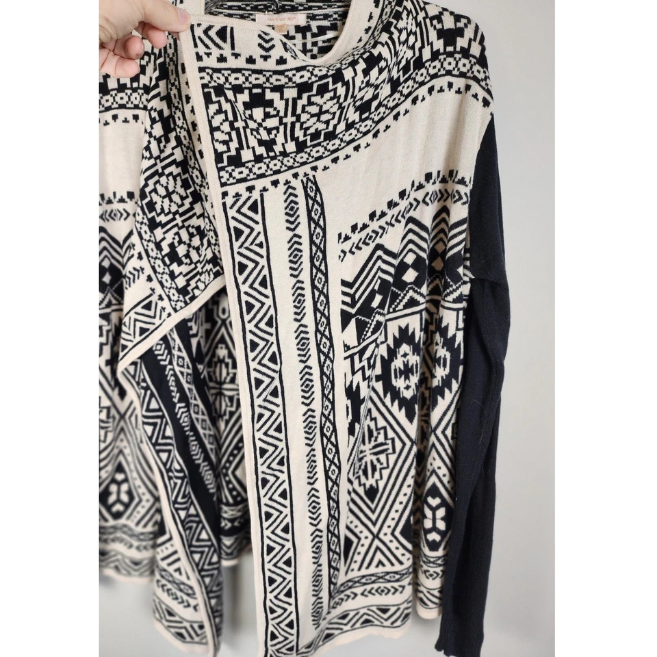 Cárdigan Cascada Frente Abierto Azul Skies Are Negro Beige Mujer M Tribal Azteca Foto 4 de 4