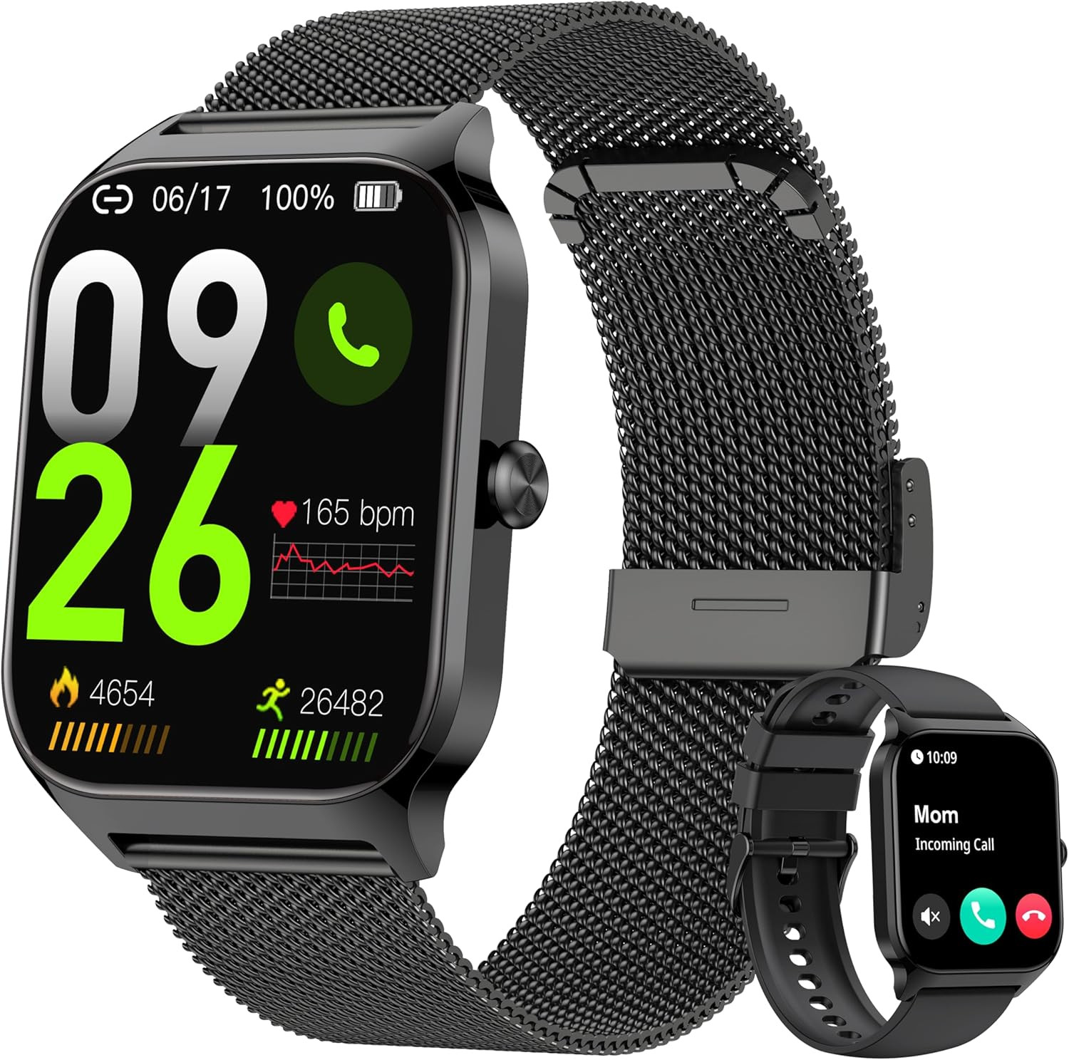 Smartwatch Uomo Donna, 1.85" Orologio Chiamate, Assistente AI, 100+ Modalità Spo