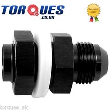 AN-6 6AN Fuel Cell Tank Adapter Bulkhead Fitting Black
