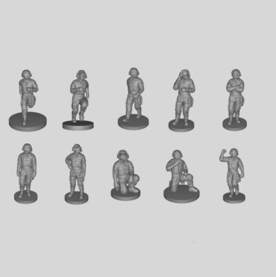 1/350/700 resin mini aircraft carrier command ground crew soldiers 1setof 10pcs