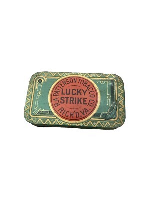 luckett tobacco Tin (Lucky Strike Tobacco) - Top - Jim Rock Historic Can Collection Lucky Strike Luckies Red 