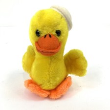 6" Vtg 1980 R Dakin Yellow Orange Baby Duck Chick Stuffed Animal Plush Toy