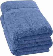 Blue Pack of 2 Large Bath Towels 100 Cotton 27"x 55" Highly Absorbent Soft