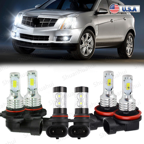 For Cadillac SRX 20102016 6000K LED Headlight Bulbs Hi/Low Beam Fog