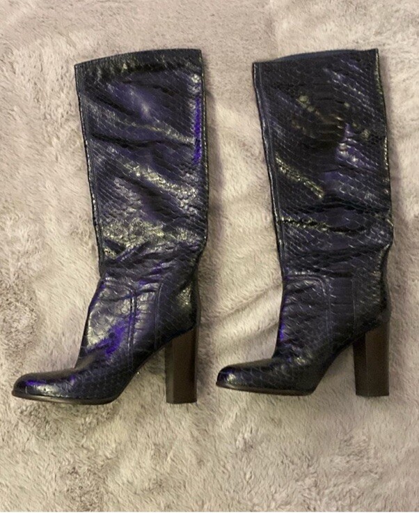 Sergio Rossi Genuine Python Knee Length Boots, US8 - image 2