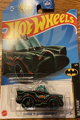 Hot Wheels Mattel 2023 Classic TV Series Batmobile Green 1/5 Batman Card #3/250