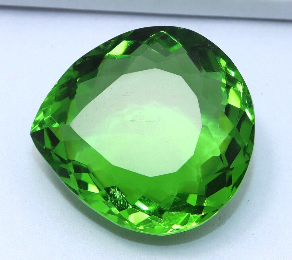 Piedra preciosa suelta certificada corte pera topacio verde natural 800 quilates con regalo gratis Foto 4 de 4