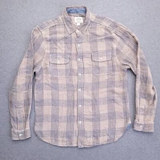 True Grit Flannel Shirt Large Plaid Pockets Button Up Cotton Mens