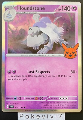 Pokemon Karte HOUNDSTONE 106/198 Holo TRICK OR TRADE 2023 Halloween Cards NEU