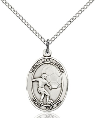 Sterling Silver Saint Sebastian Soccer Sports Athlete Medal, 3/4 Inch ...