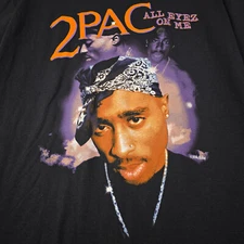 Tupac Shakur 2Pac Shirt Mens Extra Large XL Black 90s Rap Hip Hop Street NWT