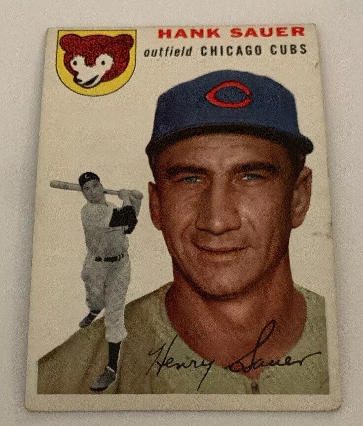 1954 Topps 4 Henry Hank Sauer Baseball Card Chicago Cubs eBay
