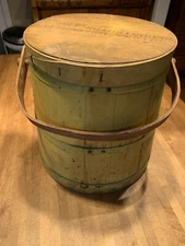 Antique Wood Firkin - Sugar Bucket - Stenciled “ Indiana University “ - 8/1922