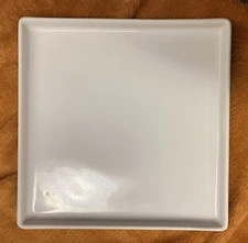 CB2 Square Snack Plate White 6.5”D
