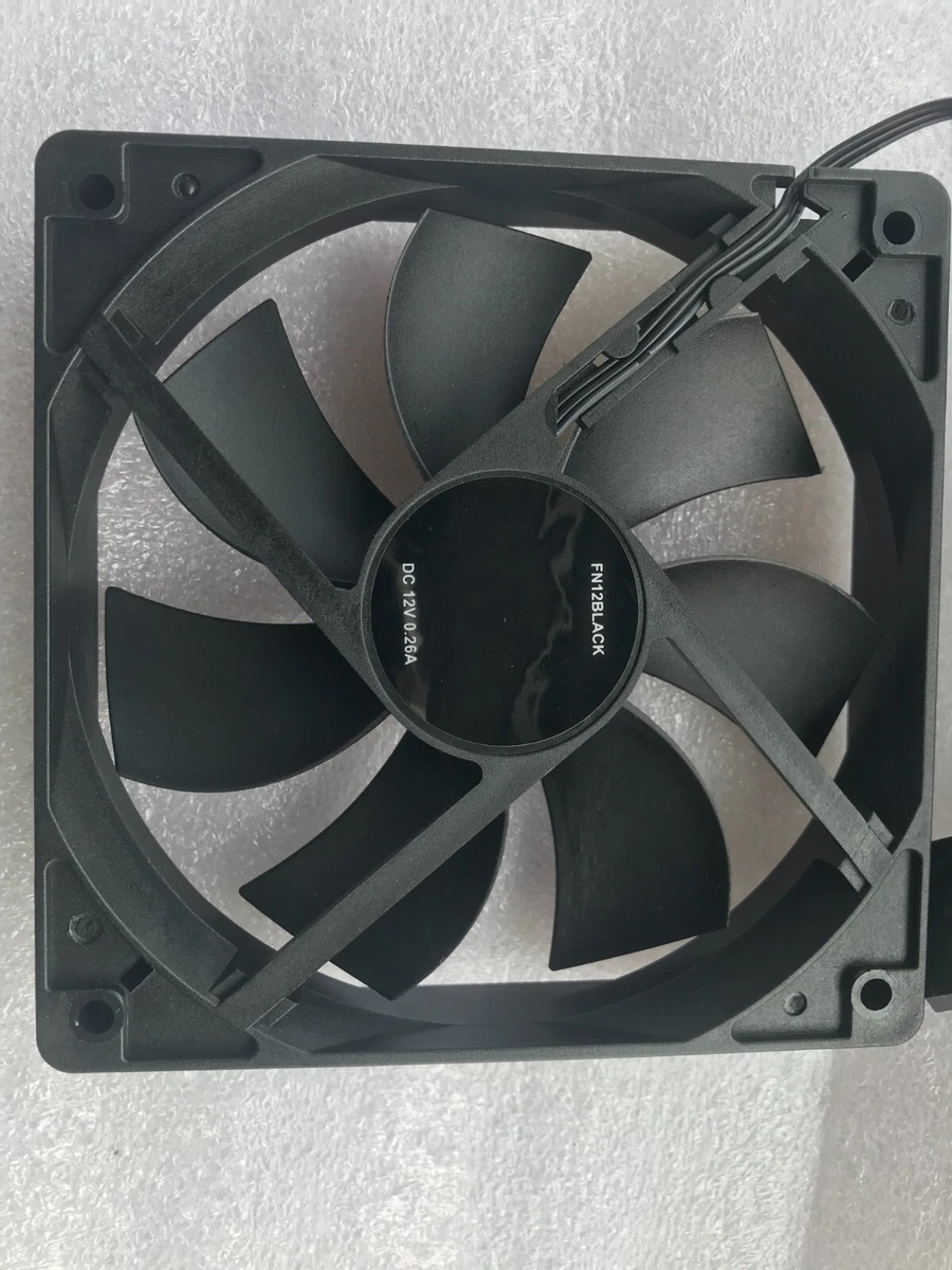 PC Case Fan 12cm 120mm 1200RPM Black 20.62 dBA 47.8 CFM 4-Pin 