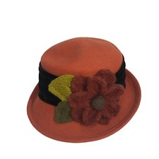 Toucan Collection Vintage Hat Womens Knitted Flower 100 Wool