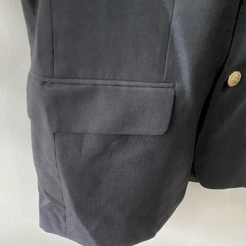 Vintage Aquascutum London Herren Schwarz Blazer Sakko 40 R Goldknöpfe Taschen - Bild 8 von 16