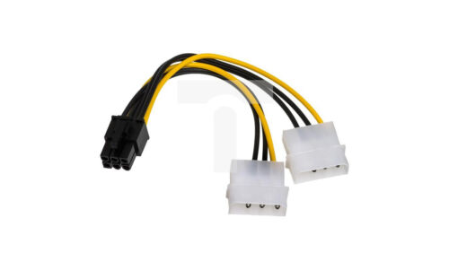Akyga AK-CA-13 cable adapter 2x Molex (m) / PCI-E 6 pin (f) 15cm /T2UK - Afbeelding 1 van 1