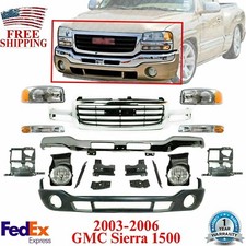 Front Chrome Bumper Kit With Brackets For 2003-2006 Gmc Sierra 1500