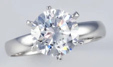 3 ct Extra Brilliant Ring 3mm Band Top CZ Imitation Moissanite Simulant Size 7