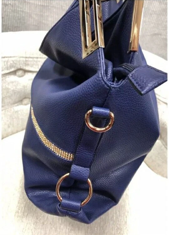 Cartera Dasein Estrás Azul Cartera Grande Fiesta Fecha Noche Foto 4 de 4