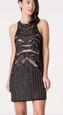 Bebe Black Dress Beaded Sequin Size Small / P Sleeveless